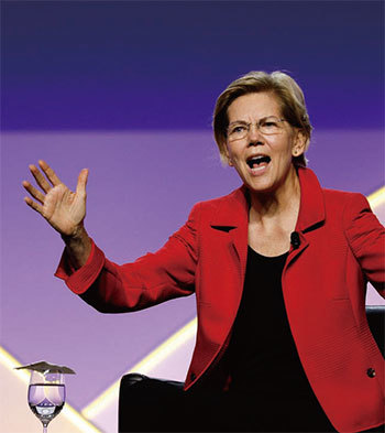 美國民主黨總統初選聲勢領先的參議員華倫表示,NBA為了荷包背棄自身原則與美國價值,呼籲「我們需要發聲支持那些為了權利在抗爭的人們。」(Getty Images)