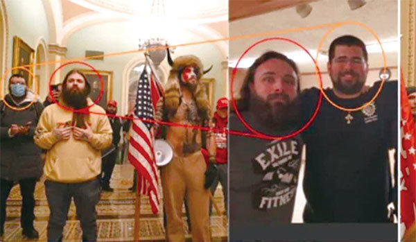 2021年1月6日,闖國會的安提法成員被指認出來。(Otto Huang推特截圖)