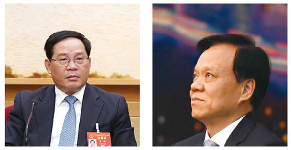 中共大外宣放風20大常委名單,企圖習江團派「三國鼎立」。圖為習派鐵桿:上海市委書記李強(左)、重慶市委書記陳敏爾。(Getty Images)。
