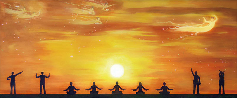 法輪大法五套功法演示。（明慧網）